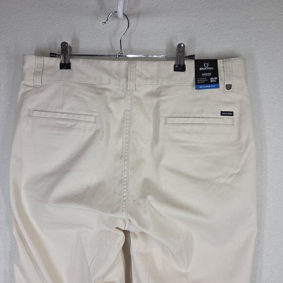 Brixton White Beige Pants Mens 34x32 Relaxed NWT Business Casual Men Workwear - Picture 11 of 16